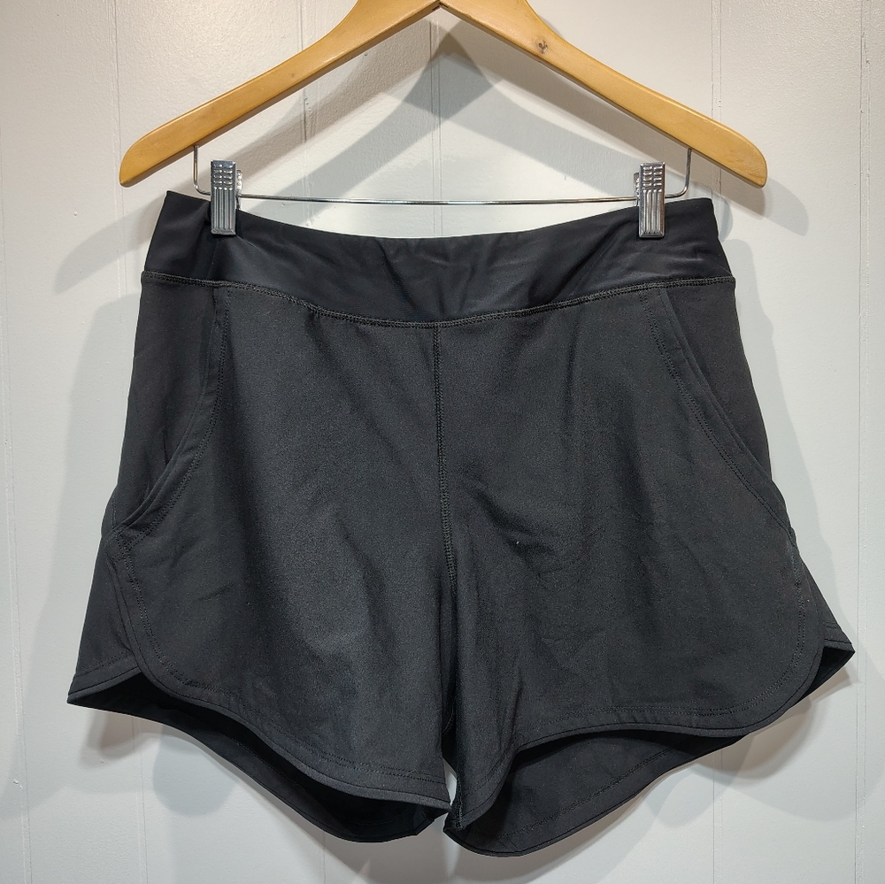 Lands End Swim Athletic Shorts Black Size Medium UPF‎ 5.5”